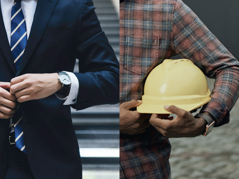 Professionnels de métiers divers intégrés à la société